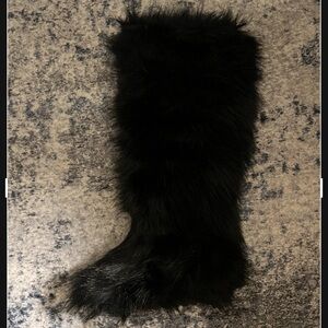 BLACK furry boots